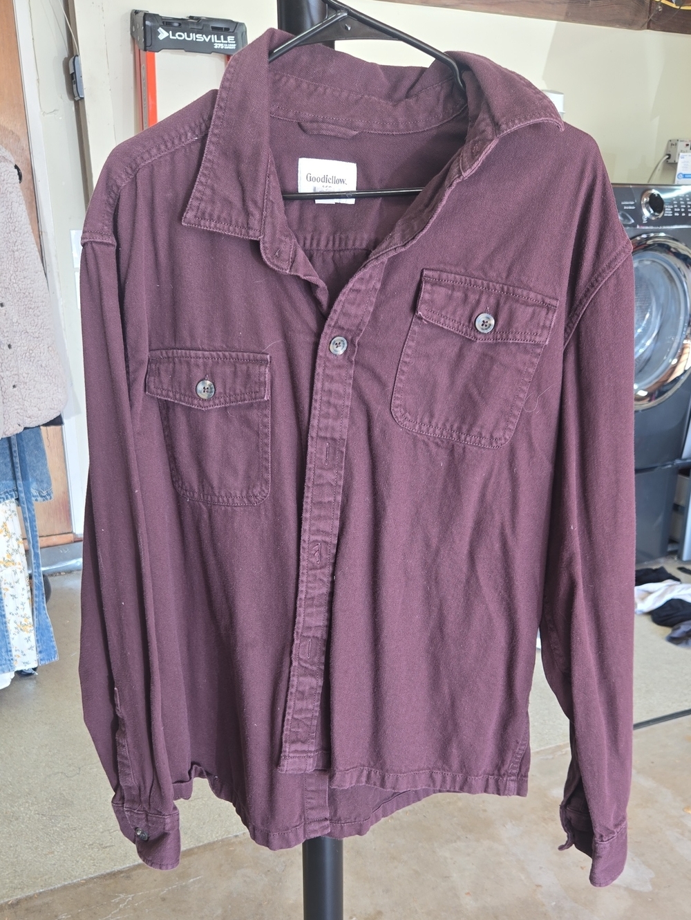NWOT Goodfellow & Co. Maroon Long-Sleeve Button-Up Shirt